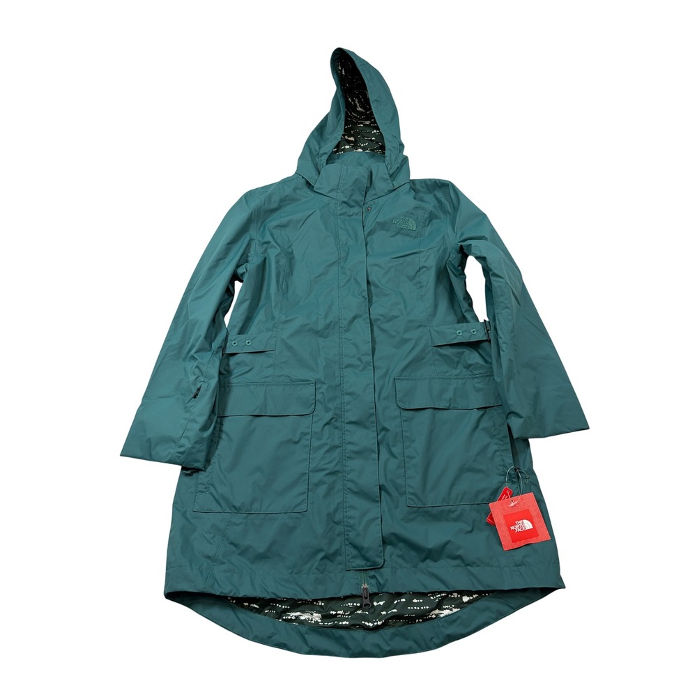The North Face Womens Timeless Bay Jacket Jasper Green Waterproof Parka L NEW